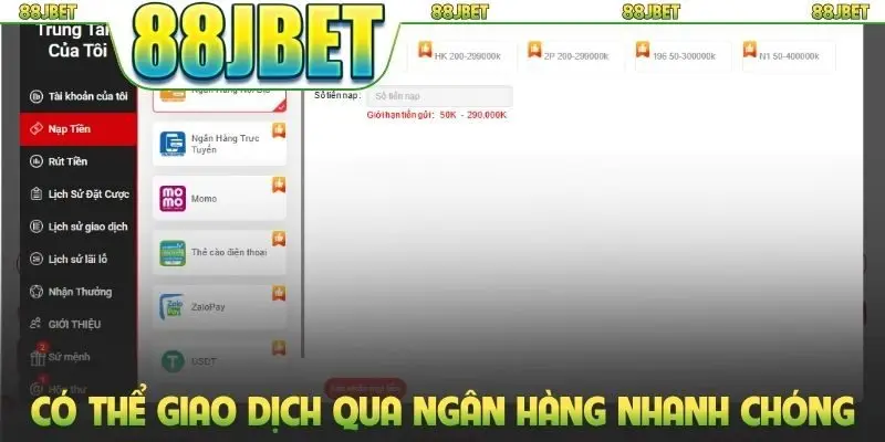 Có thể giao dịch qua ngân hàng nhanh chóng