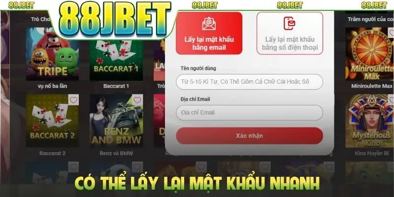 Có thể lấy lại mật khẩu nhanh